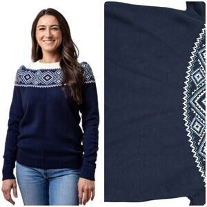 Hope & Henry Fair Isle Raglan Blue Knitted Sweater Sz S, NWT